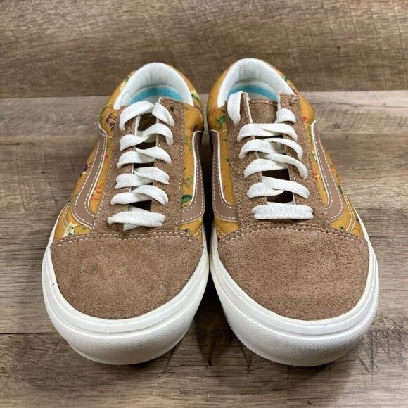 VANS Comfycush Old Skool Fatal Floral Golden Brown Shoes Sneakers Womens 6 NEW - Picture 3 of 11